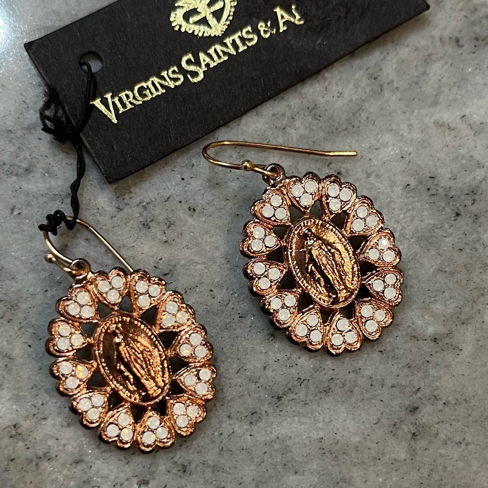 VIRGIN SAINTS & ANGELS BRINGING HER HOME CHARM EARRINGS